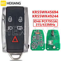 DR 5Button KR55WK49244 KR55WK45694 ID46 PCF7953 Chip 315/433MHz Car Remote Key For Jaguar XF XK XJ8 XK8 XFR XKR 2006-2013