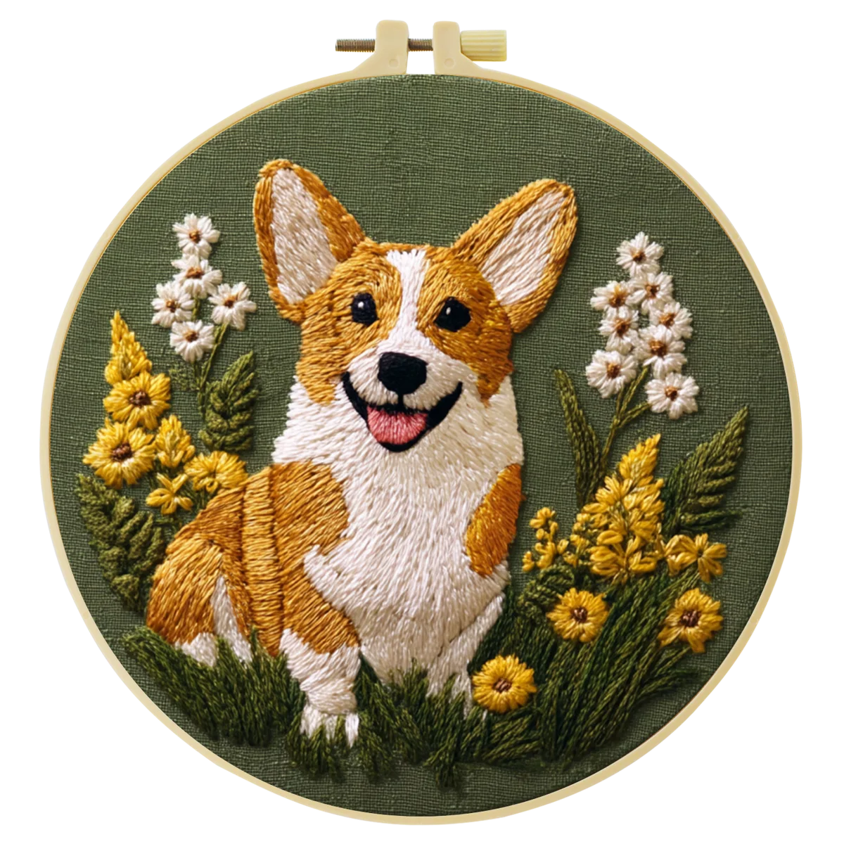 1 Stück 20X20CM/15X15CM 7,87/6,3 Zoll Hund Stickerei Starter-Kit DIY-Kit DIY-Stickerei-Set für Anfänger Nadelkunst – Detail 4