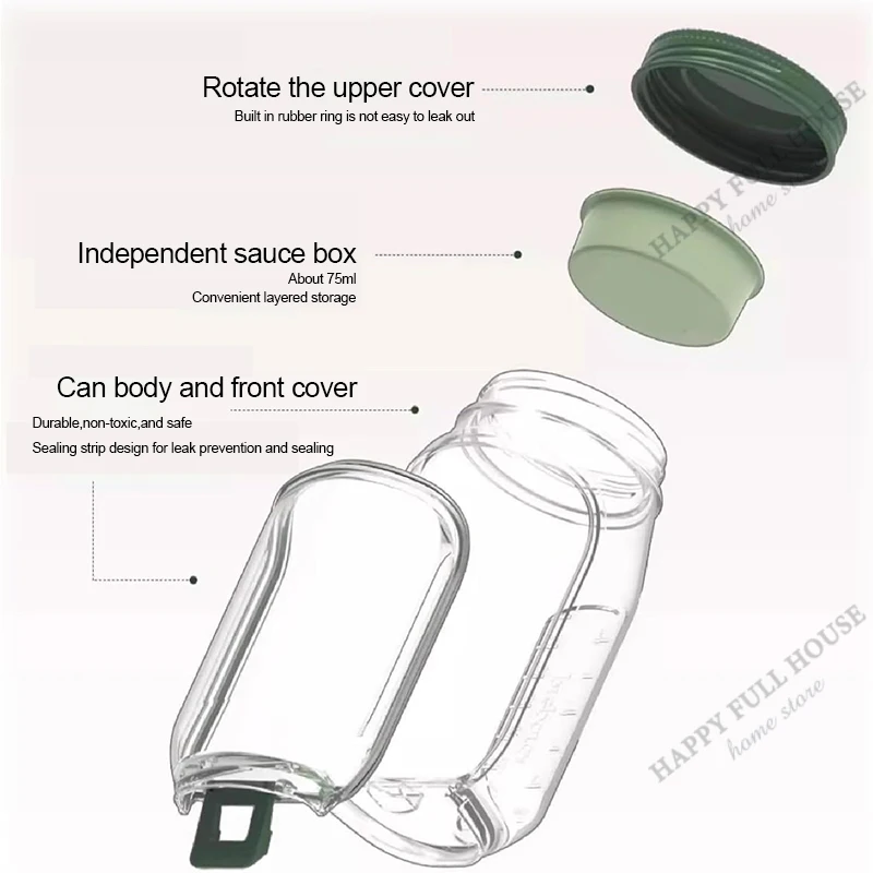 حاوية سلطة بلاستيكية محكمة الغلق مفتوحة من الجانب، برطمانات سلطة محمولة تحافظ على حاوية سلطة الغداء الطازجة