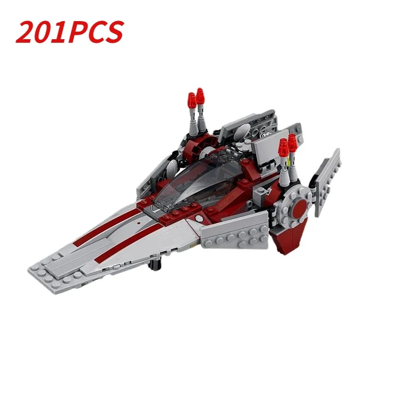 Building Block Model of Space War Movie V-Wing Starfighter para crianças, MOC-75039, DIY Brinquedos De Montagem Criativa, Presente De Aniversário