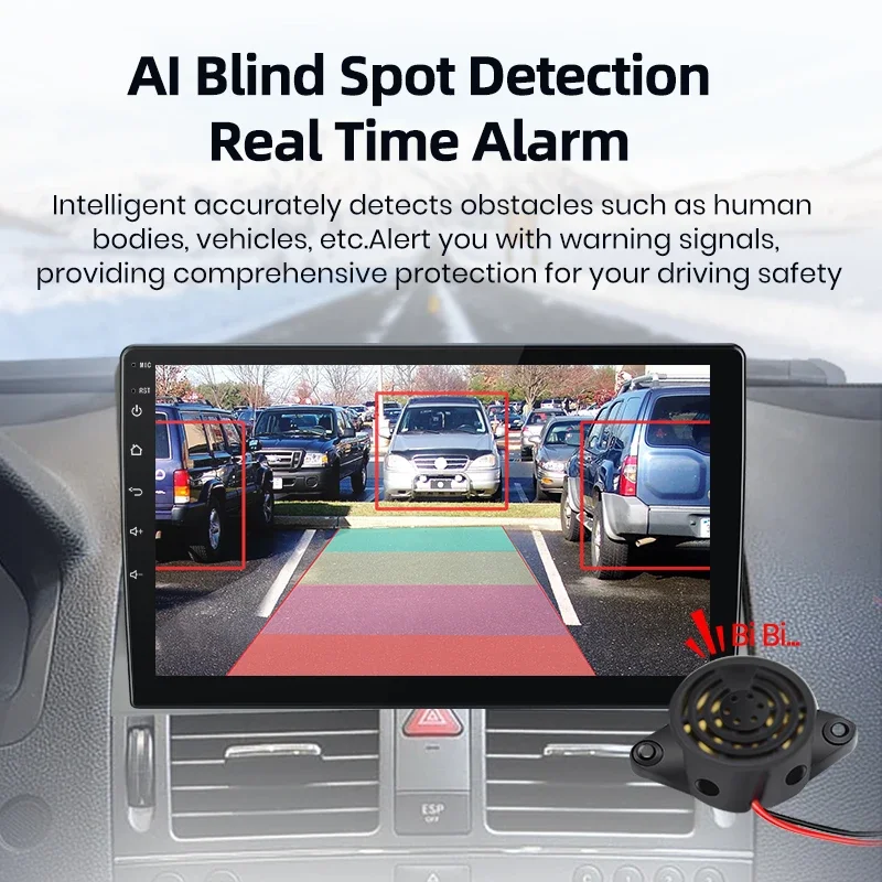 Car Rearview Camera AHD 1080P Radar Alarm WaterProof 145° Wide-Angle Reverse Backup Smart Camera   4G Car Radio