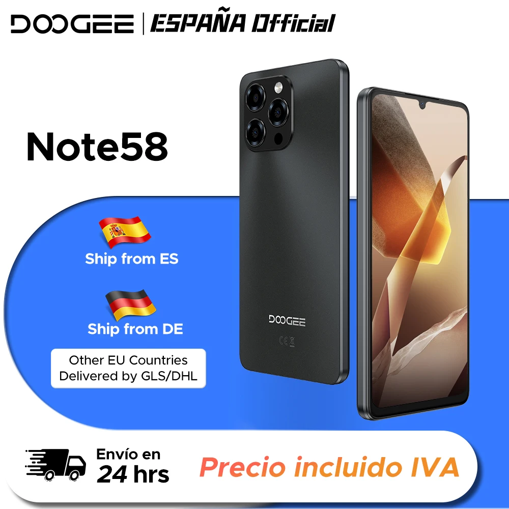 Doogee Note 58 Smartphone Globale Versie 8Gb Ram 128Gb Rom 6.75 90Hz Ips Grote Batterij 6250Mah Nfc