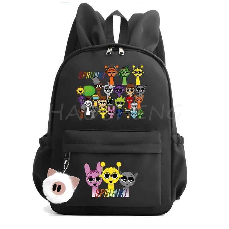 Hot New Sprunki Print Backpack for Girl Boy Student Teenager Children Rucksack Casual Women Cute School Bag Kids Birthday Gift