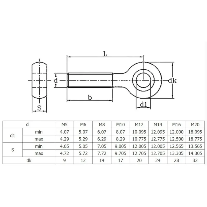 M5 M6 M8 M10 M12 GB798 304 Stainless Steel Ring Link Bolt Fisheye Eye Slip Hole Anchor Stud Screw