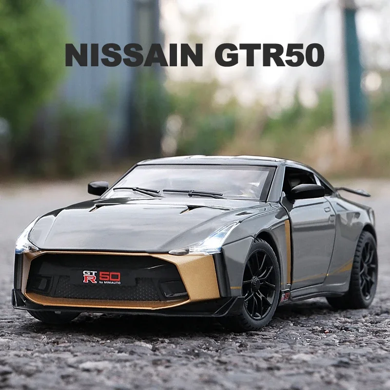 

1:24 Nissan GTR50 Ares Alloy Diecasts & Toy Vehicles Metal Toy Car Model Sound and light Shock Absorbers Collection Kids Toy