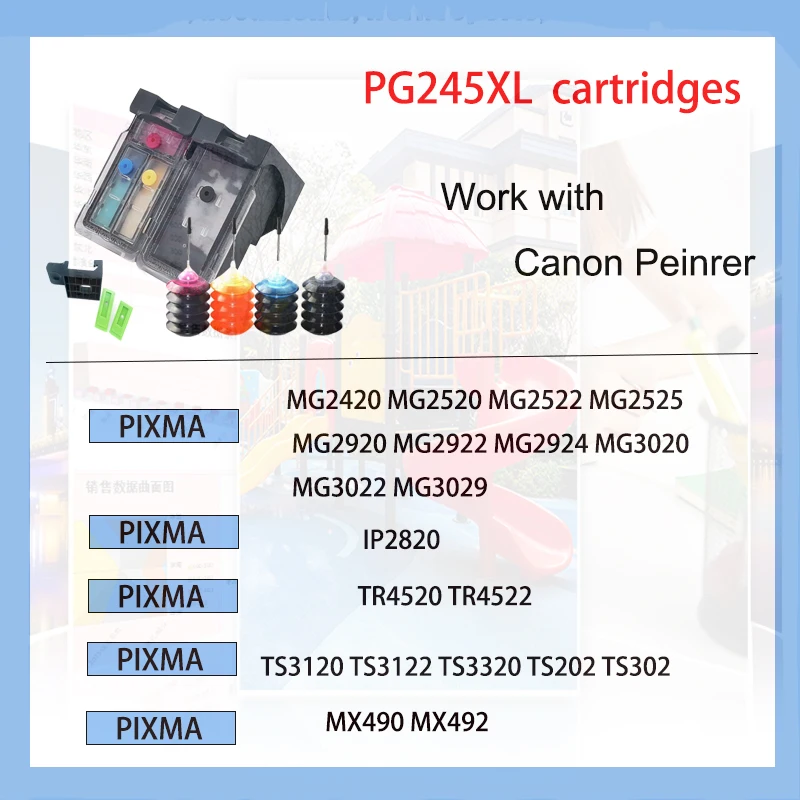 Vilaxh PG-245XL CL-246XL 245XL 246XL PG245 CL245 245 246 Refillable Cartridge Ink Cartridge for Canon iP2820 MX492 MG2924 MG2920