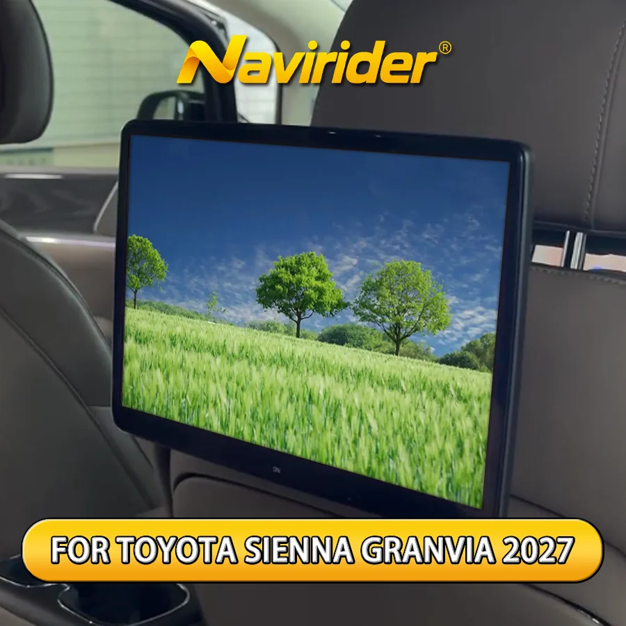 Wifi 4G BT For Toyota Sienna Granvia 2027 Rear Seat Entertainment Screen Android Auto Carplay Headrest Multimedia Video Player