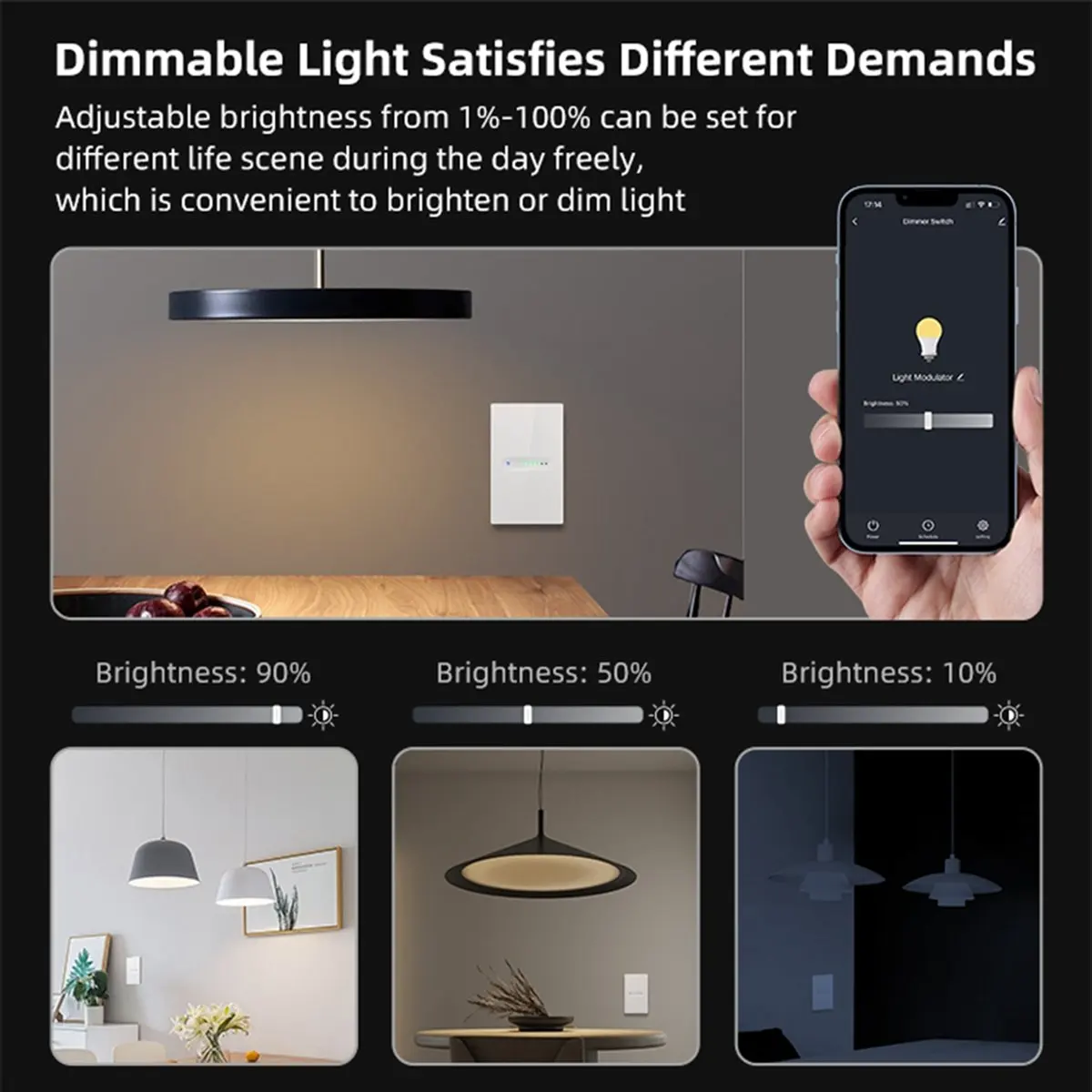 *A02R Tuya WiFi Smart Dimmer Switch 2 Gang Dimmer Light Switch Touch Panel APP التحكم عن بعد يعمل مع Alexa Google Home، A