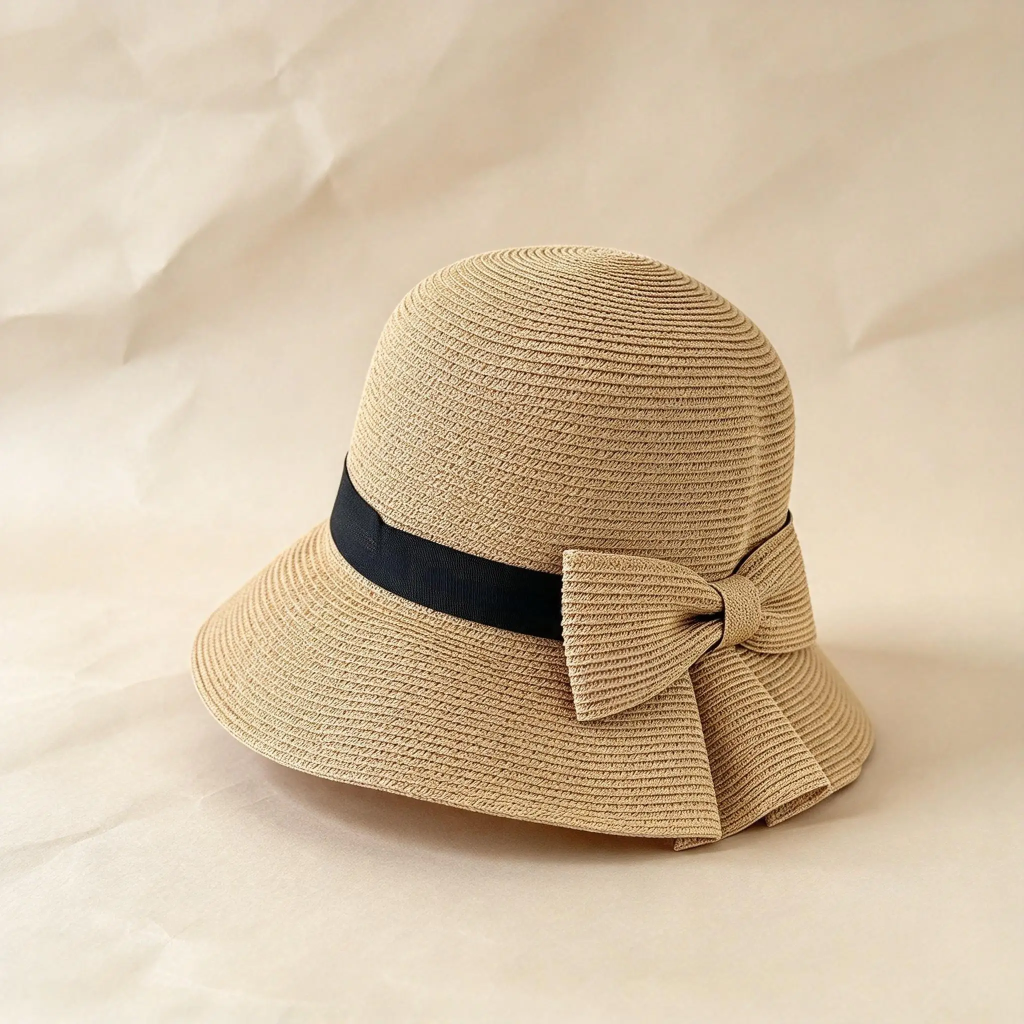 Woven Straw Golf Hat for Women, Foldable Portable Lightweight Trendy Sun Protection Outdoor Cap