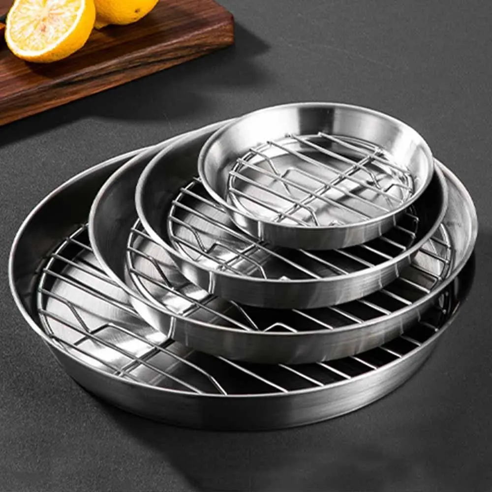 Stainless Steel Roasting Pan Set Non-stick Food-Grade Air Fryer Grilling Rack Mesh Basket Square Cooking Steaming Racks