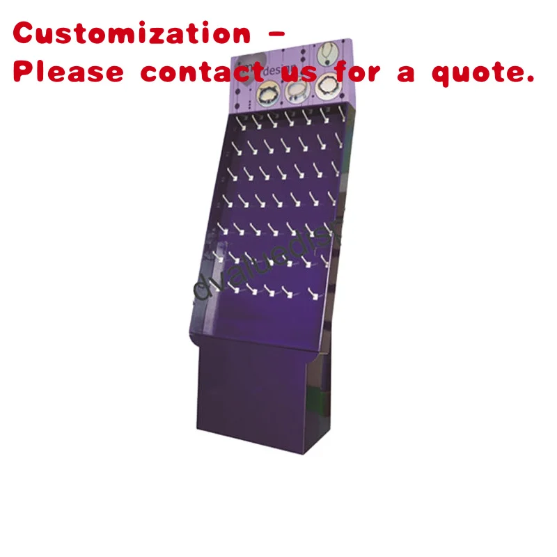 custom.Printing Cardboard Jewelry Necklace Floor Display Racks with Hook