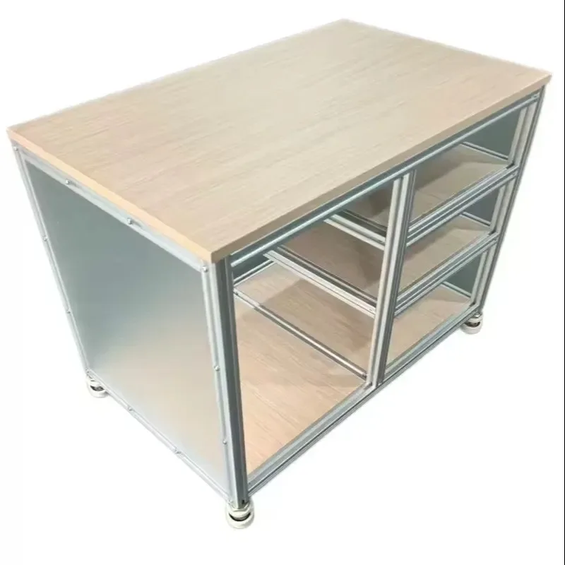 Three Layer Rolling Storage Rack Aluminum Shelf