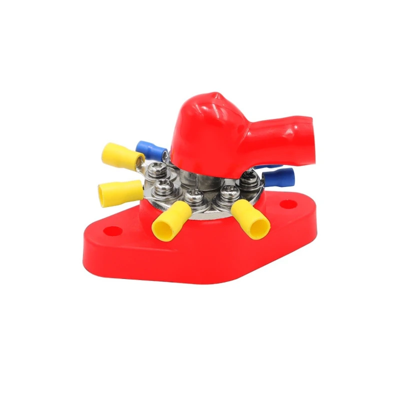 12V Battery Terminal Block Stud with Protector M10 M6 Bus Bar Electrical Connector for Truck RV Boat Camper Car
