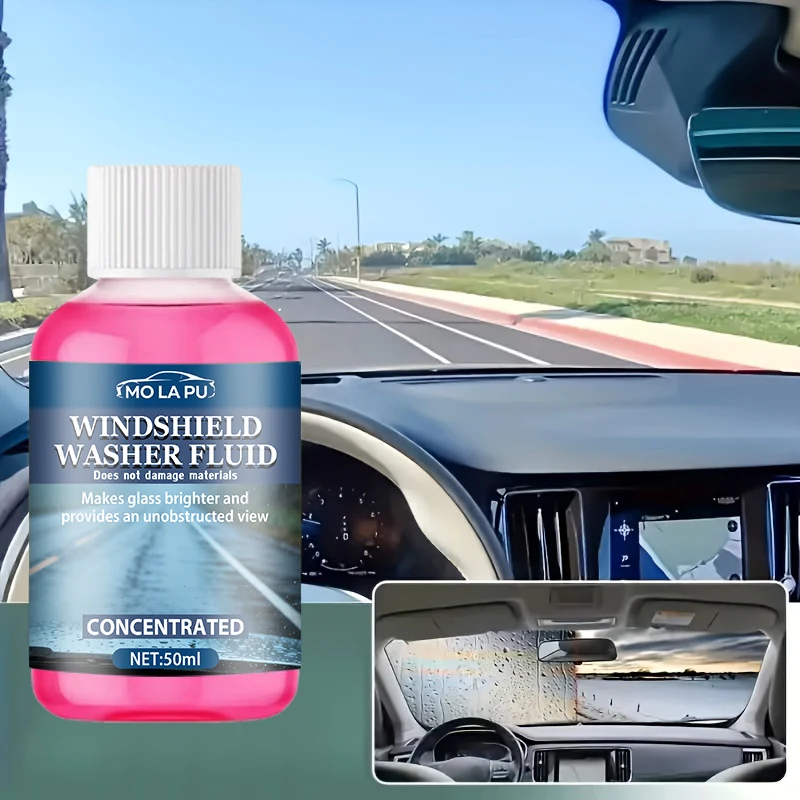 Concentrated Car Glass Coating Waterproof Windshield Wiper Fluid - Concentrated Windshield Water Formula for Clear Visibility - Antifreeze Protection for Winter - Keeps Surfaces Smooth - Safer Winter Driving