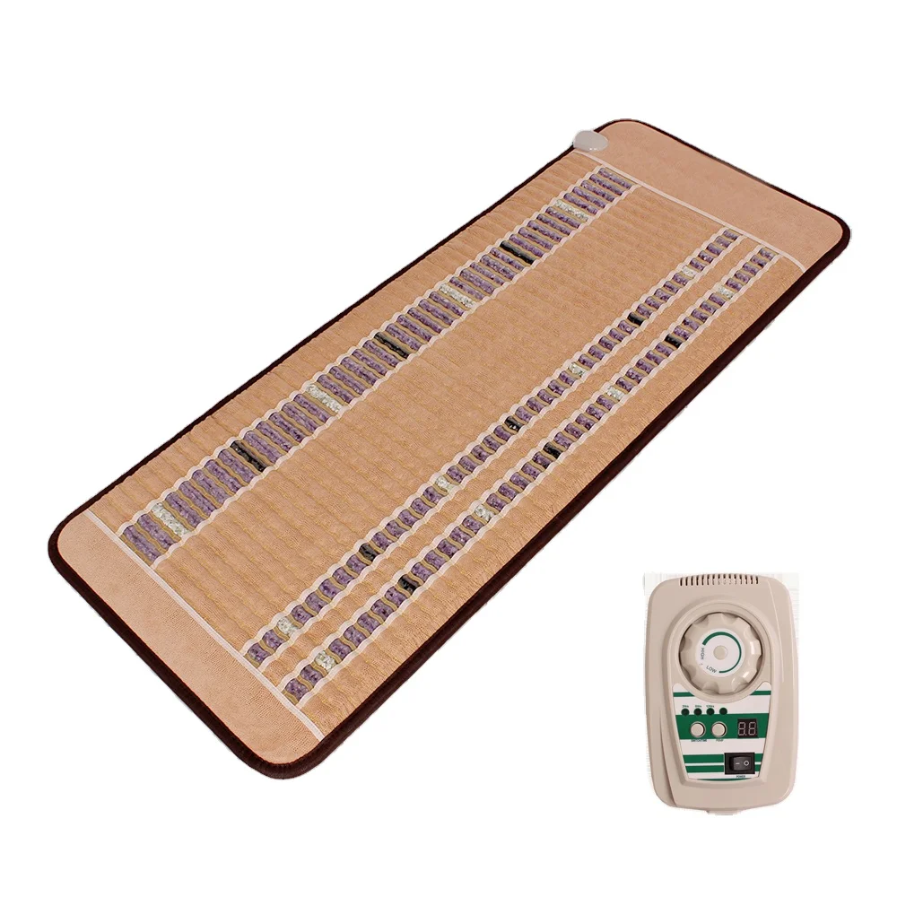 China Yoga Far Infrared Heating Therapy Electric Pads Amethyst Crystal Thermal Jade Tourmaline Stone Massage Bed Mattress Korea