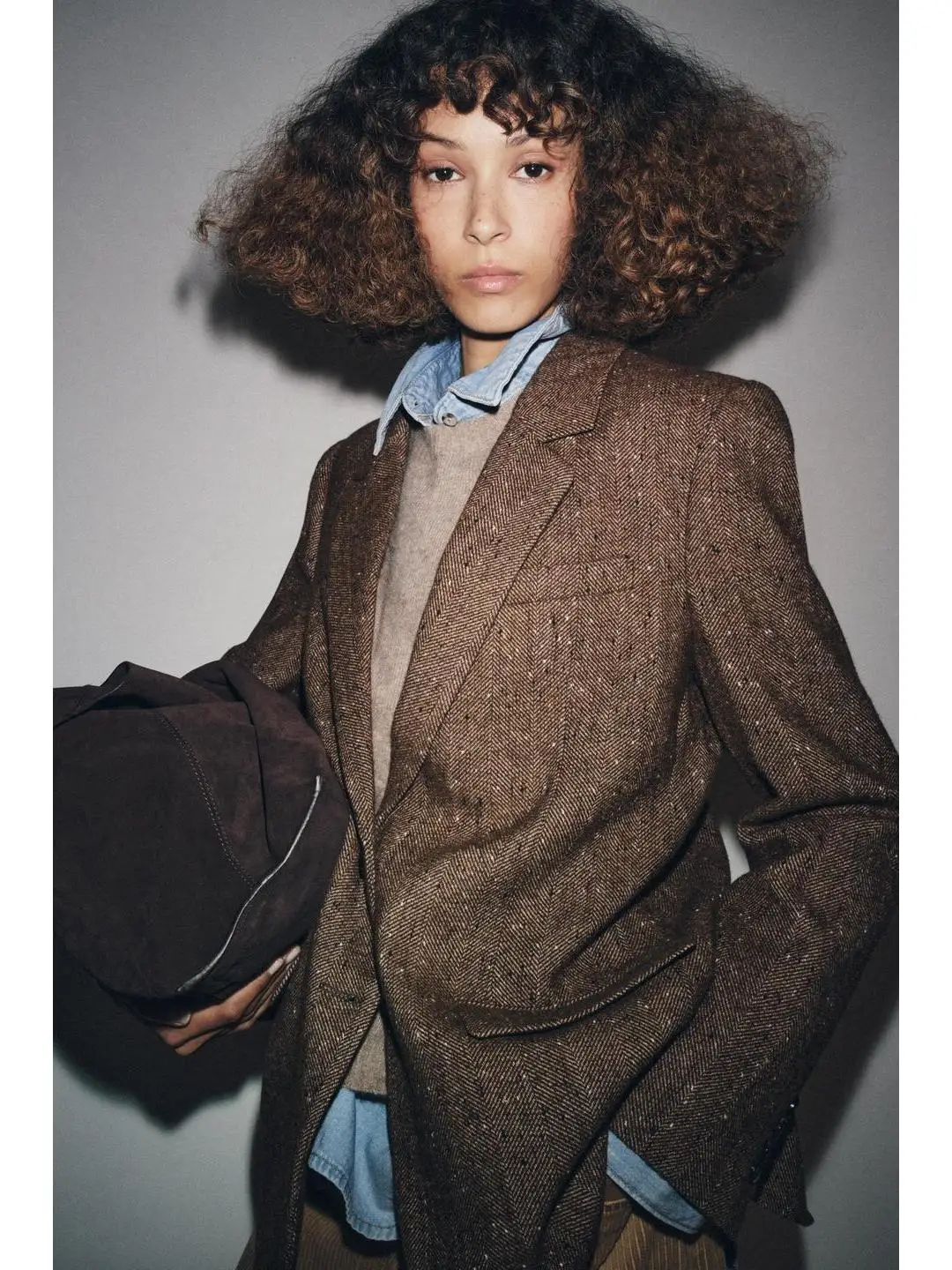 

Casual Cheered Autumn Winter Women's Long Sve Suit Jaet Mixed Fiber Comfortable Commute Faion Trend