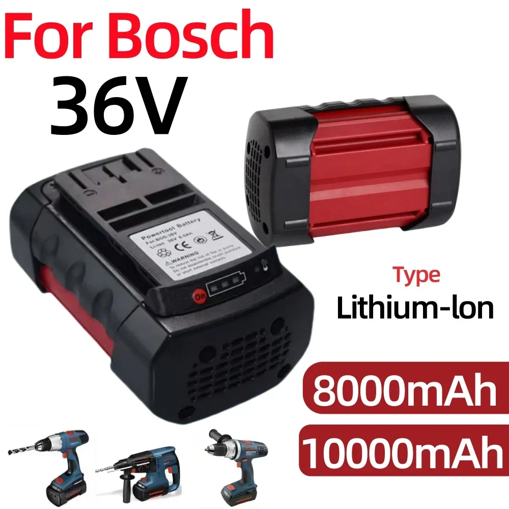 36V 8000mAh/10000mAh Replacement Batteries Lithium-Ion For Bosch Li-ion BAT810 BAT836 BAT840 GBH36V-LI Power Tools