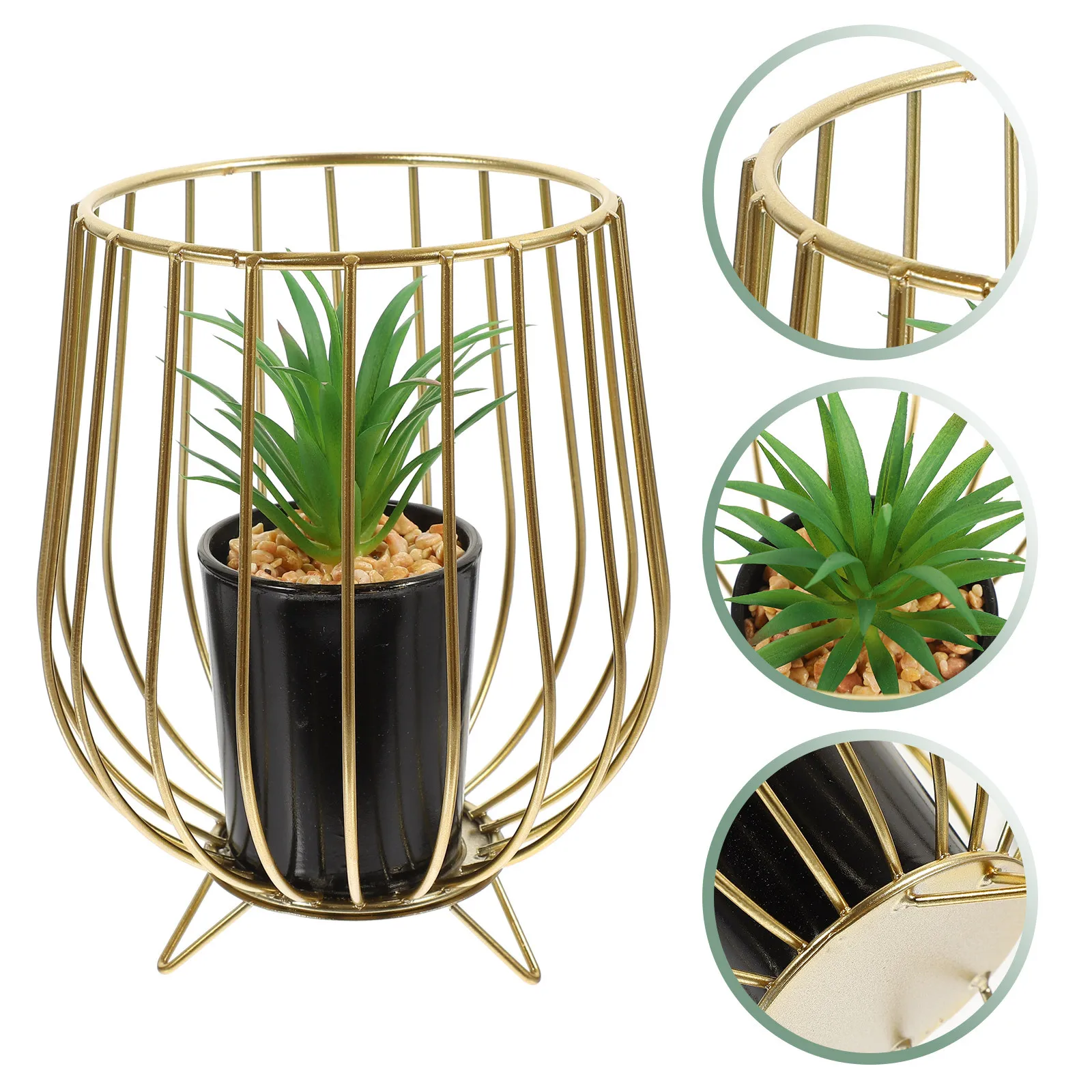 

Succulent Plant Artificial Flower Pot Decoration Simulation Plants Bonsai Golden Iron Indoor Faux Planters