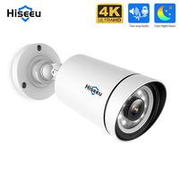 Hiseeu 4K 8MP IP Camera Outdoor POE Video Surveillance Audio Record CCTV Security Street Motion Alarm Color Night Vision ONVIF