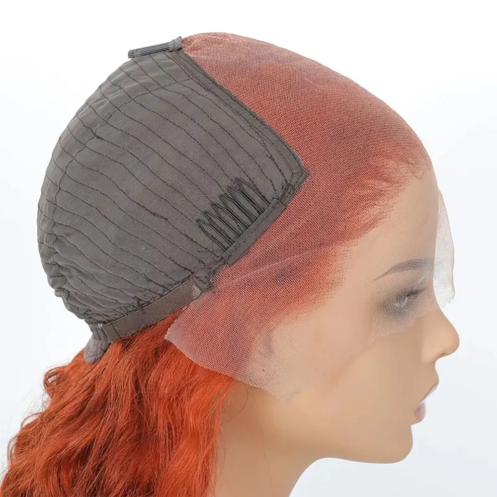 ขิง Deep Wave ลูกไม้ด้านหน้าวิกผมผมมนุษย์ 13X6 วิกผมลูกไม้ด้านหน้าด้านหน้าความหนาแน่น 200% Pre Plucked 350