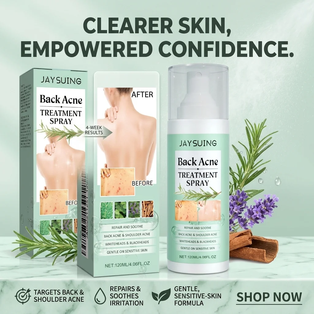Salicylic Acid Back Acne Spray Natural Tea Tree Oil Clean Shrink Pores Oil Control Repair Acne Mark Removal Body Skincare Spray