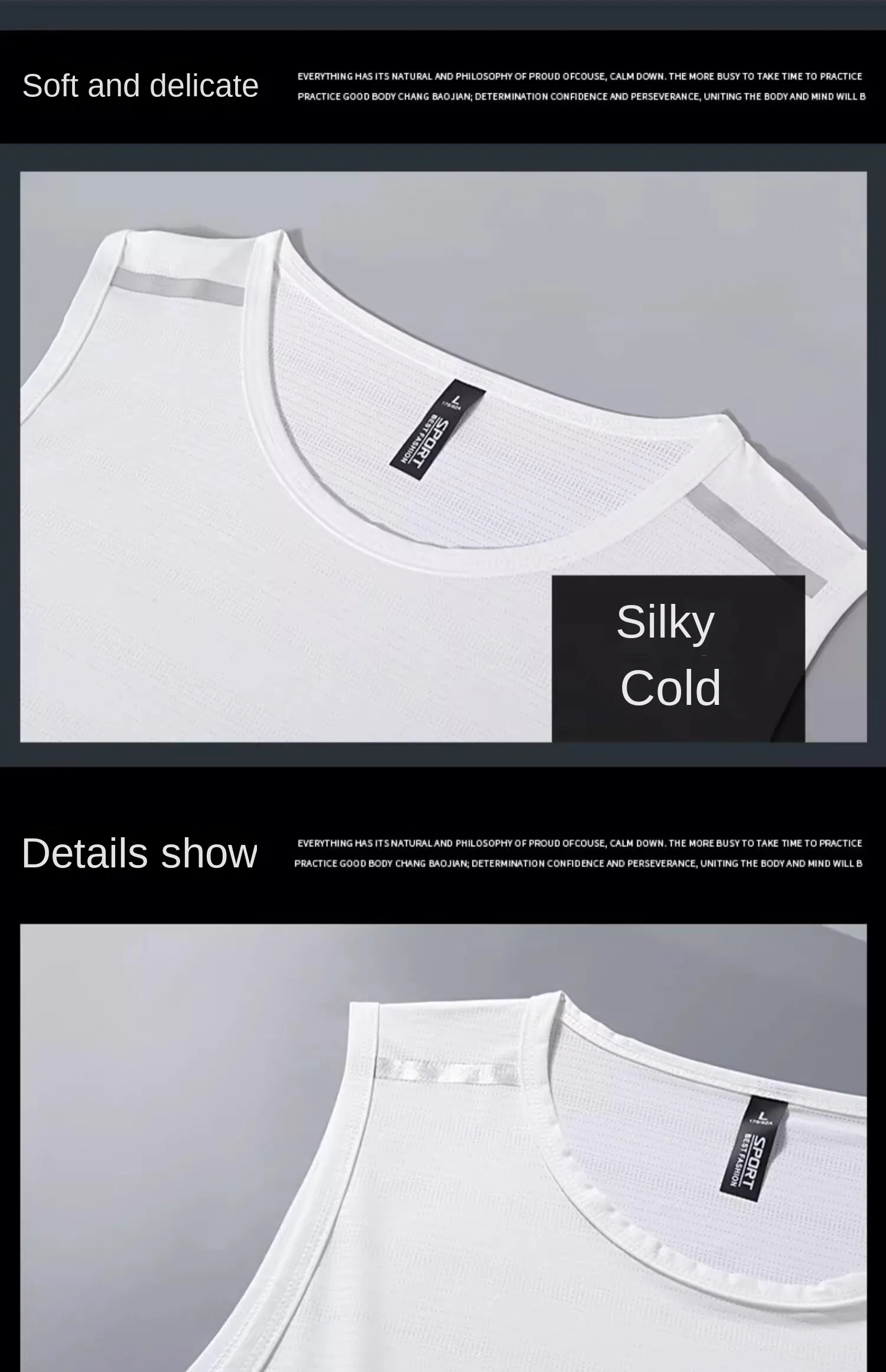 Sports vest men's fitness summer ice silk top running sleeveless quick drying clothes, camisole loose basketball training t-shir image 3