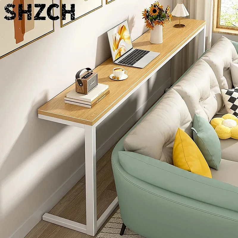 Log Style Sofa with Long Table & Narrow Bedroom Storage Rack