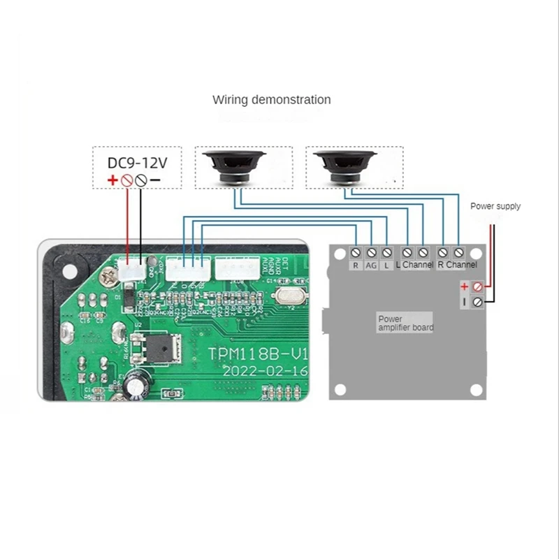 ●TPM118B Digital Audio Player MP3 Decoder Board High Quality Portable MP3 Player Module with Bluetooth and FM Radio