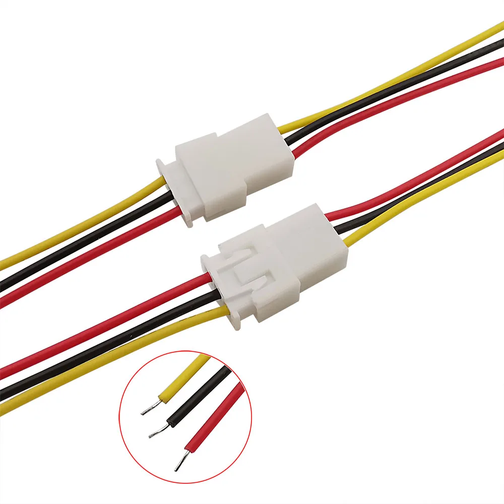 JST XH 2.54mm Pitch 3 Pin Wire Connector XH 2.54mm 3P Male Plug / Female Jack Socket Wire Cable Terminals Connectors 26AWG