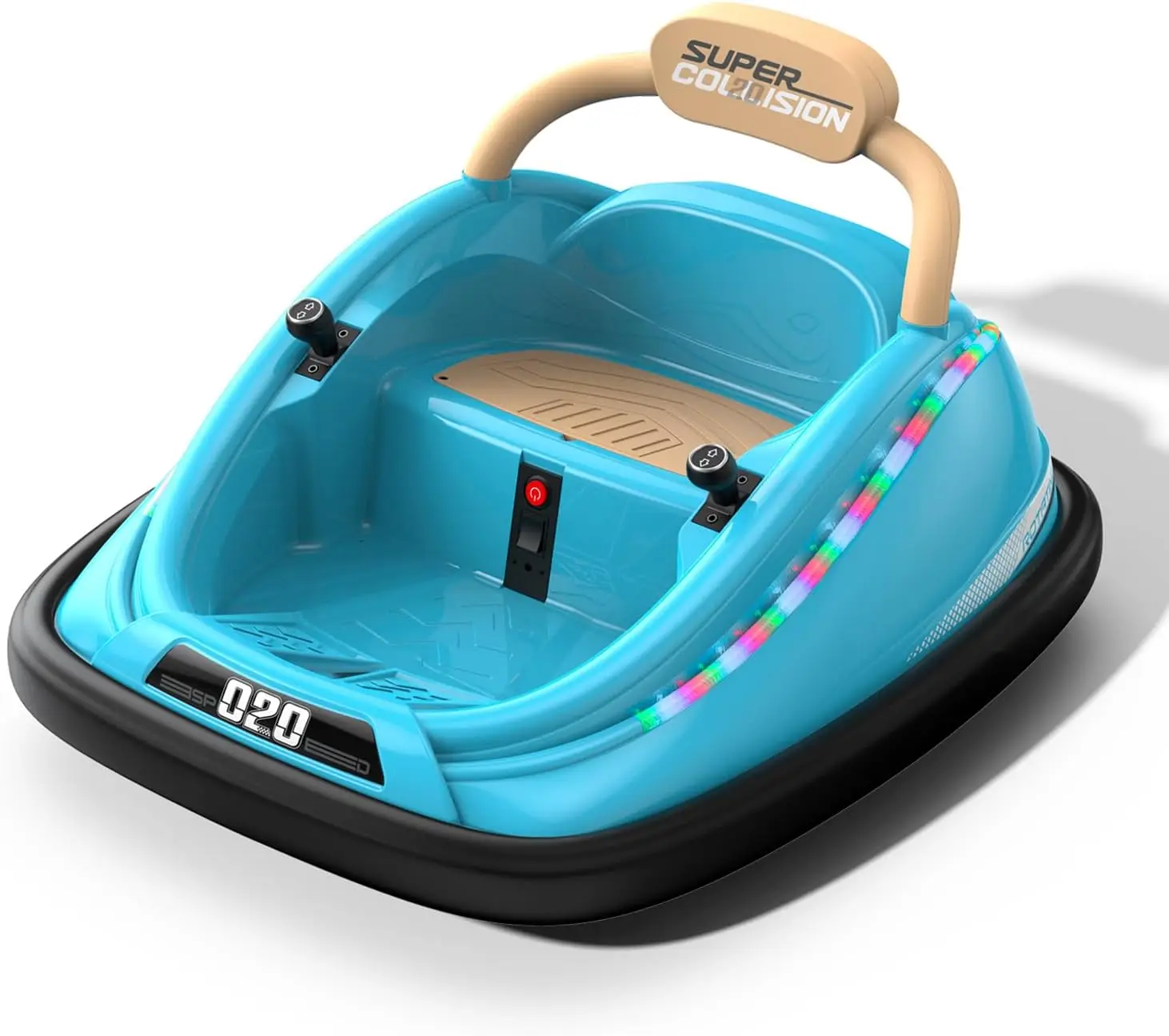 Ride-on toy, 12V electric bumper car with remote control, music for 1-6 years old children, unisex gift