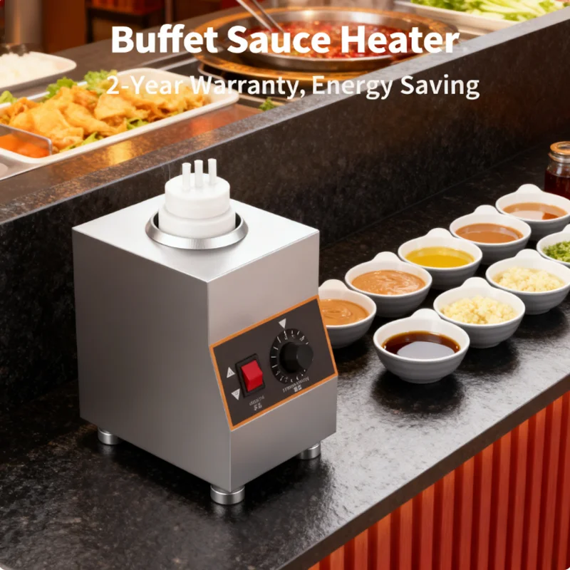 Commercial Stainless Steel Electric Sauce Dispenser 3 Bottles Chili Fudge Cheese Warmer With New Condition