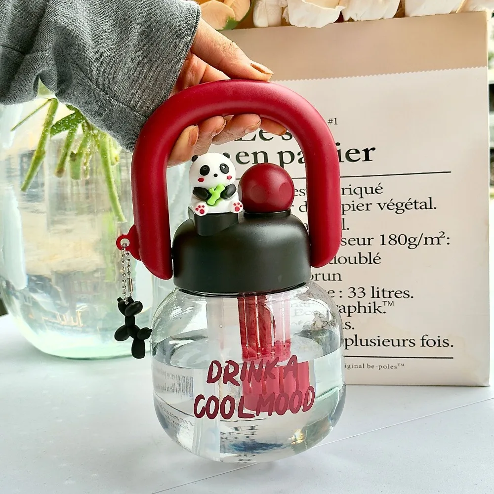

Children's Cup With Straw Kids Water Sippy Cup Plastic Leakproof Portable Drink Bottle 600/800ml Cute Transparent Bottle Home