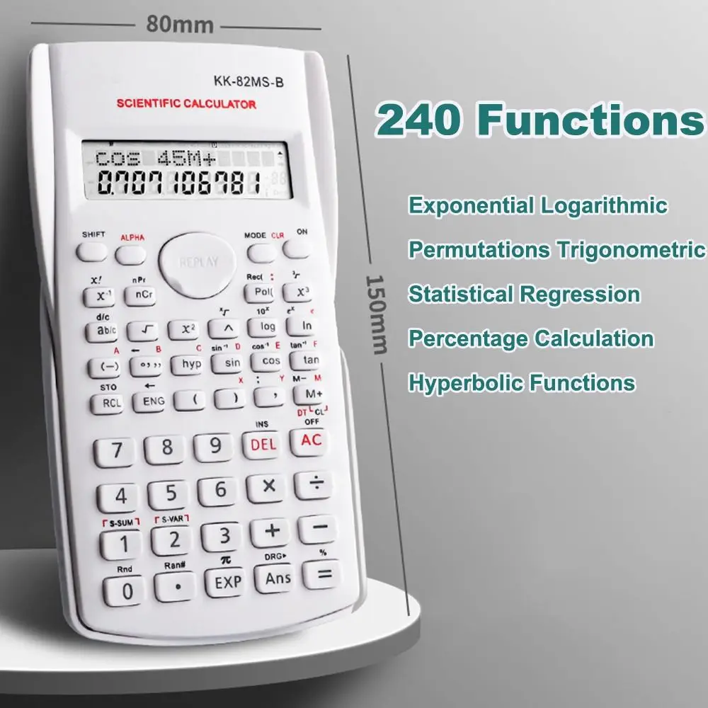 240 Functions Engineering Scientific Calculator Standard Multifunction Function Calculator 2-Line School Office Supplies