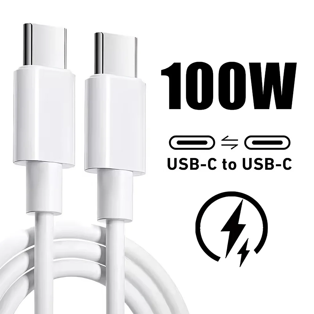 Dual USB C 100W PD Fast Charging Type C Cable For iPhone Air 17 16 15 Pro Max Samsung Xiaomi Redmi POCO HONOR Quick Charge Cable