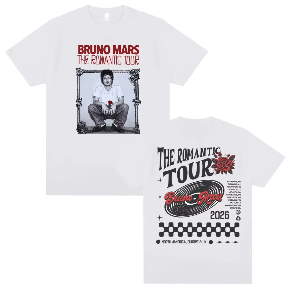 The Romantic Tour 2026 Double Sided Print T Shirts Men Women Hip Hop Punk Pop Music T-shirt High Quality Cozy Shirts