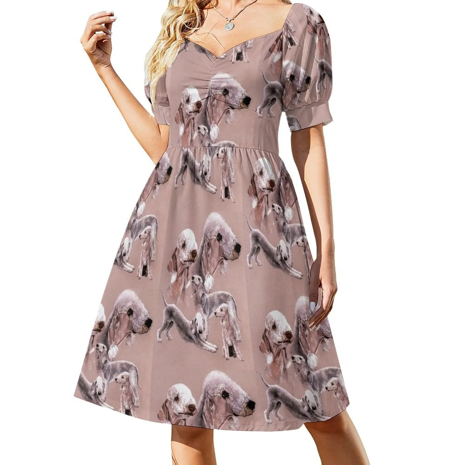 

Bedlington Terrier Gallimaufry Short-Sleeved Dress summer dress for women 2025 women's summer clothing 2025 long dress women