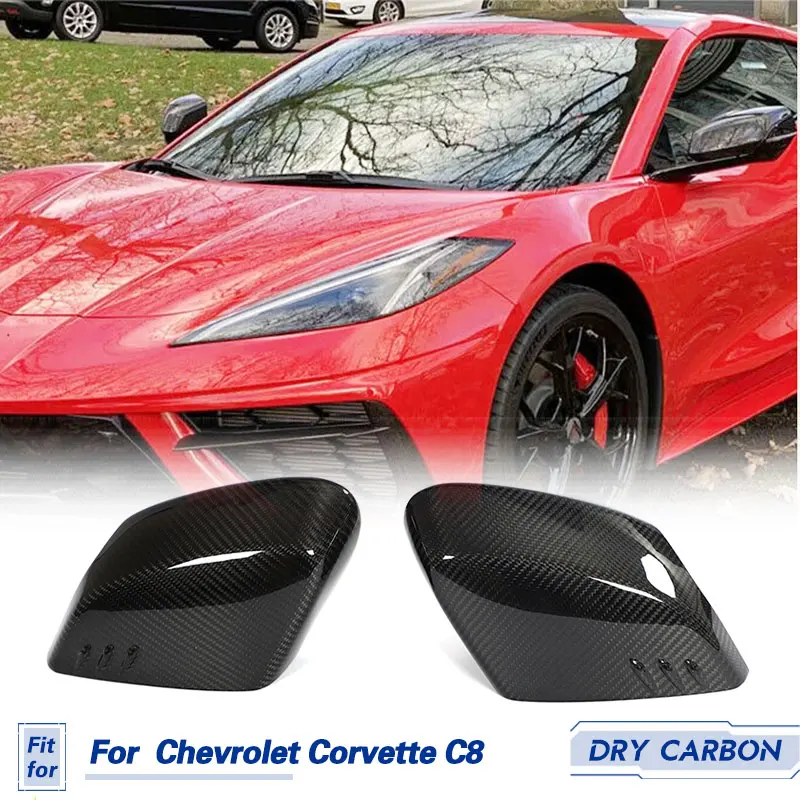 Car Rear View Mirror Cover Caps Prepreg Dry Carbon for Chevrolet Corvette C8 Stingray 2020-2024 Add On Side Mirror Shells Kits