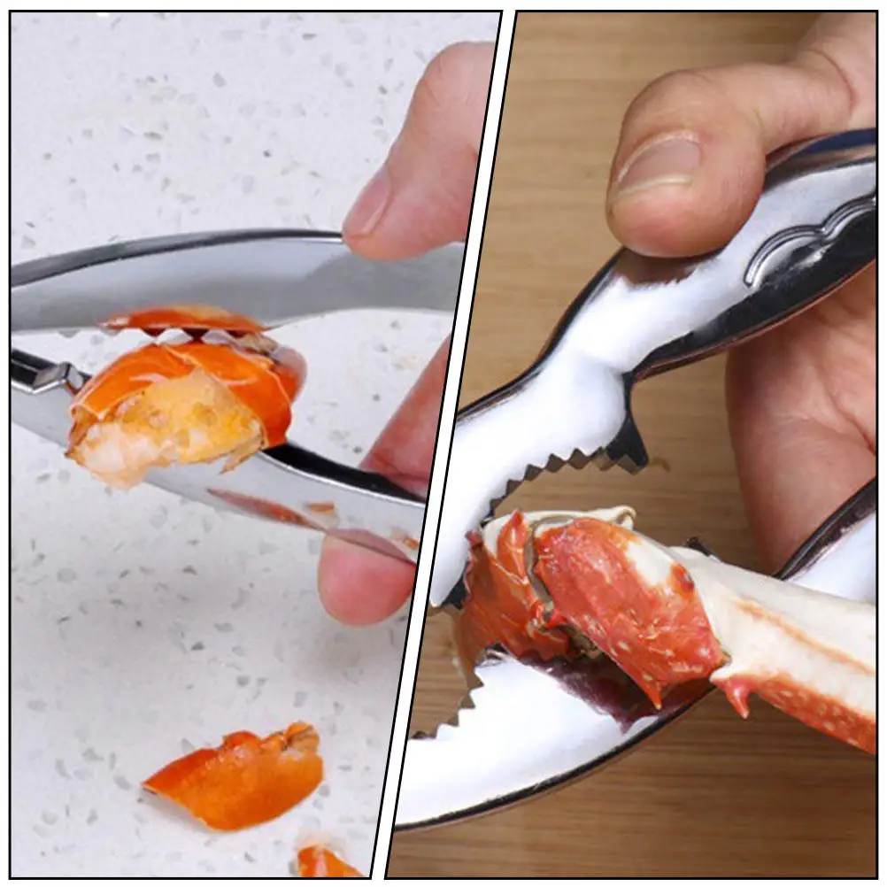 1Pcs Stainless Steel Crab Opener Non Slip Crab Clamp Seafood Nutcracker Tool for Lobster Walnut Nutshell Multipurpose Nutcracker