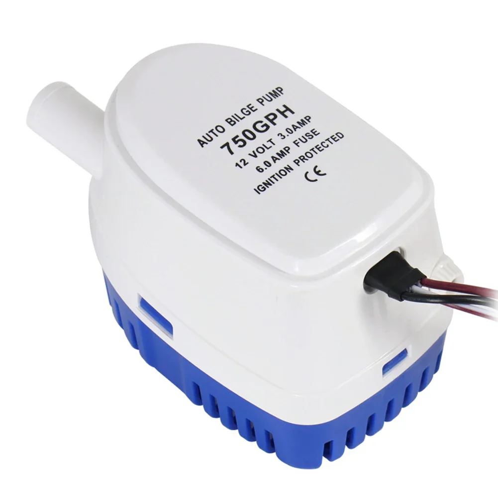 DC 12V 24V Automatic Bilge Pump Built-in Auto Float Switch Submersible Bilge Water Pump Submersible Pump for Kayak Marine Boat