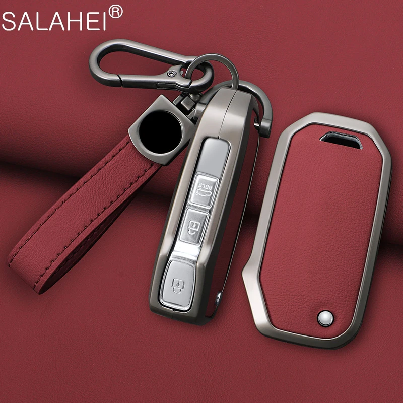 

Leather Car Key Fob Case Cover Shell For KIA Ceed CD Sportage R Stinger GT Sorento Cerato Forte SELTOS 2019 Keychain Accessories