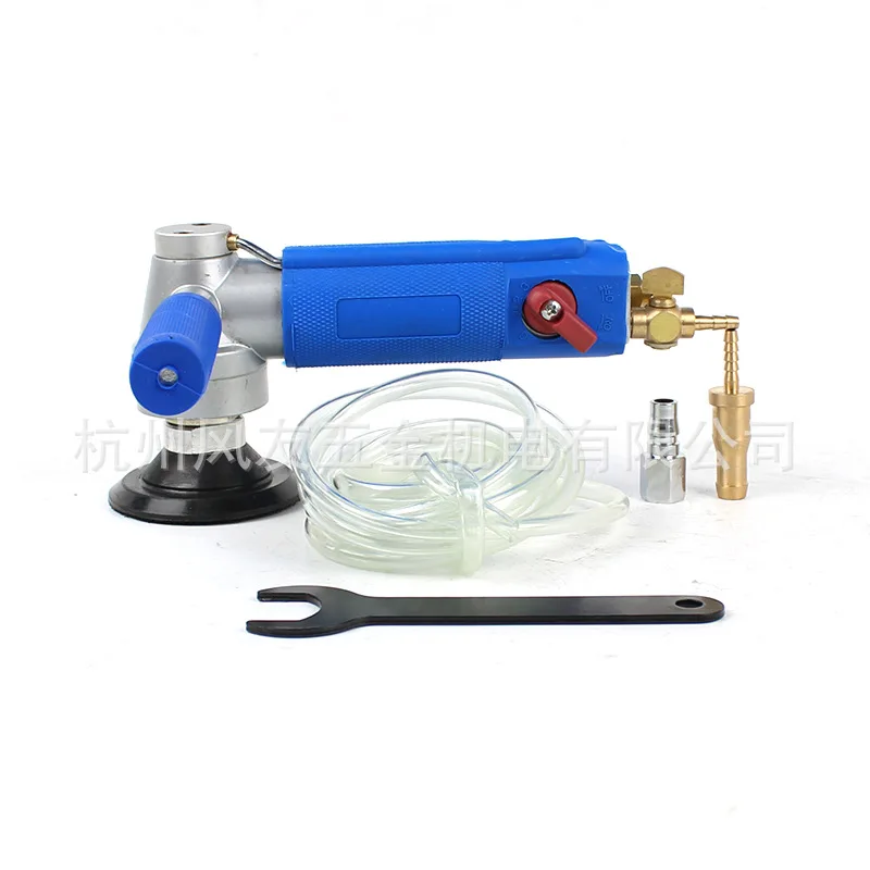 3 Inch Air Pneumatic Sander Water-filled Mill Wet Polisher Machine for Marble Quartz Stone Polishing, Air-moving stone grinder