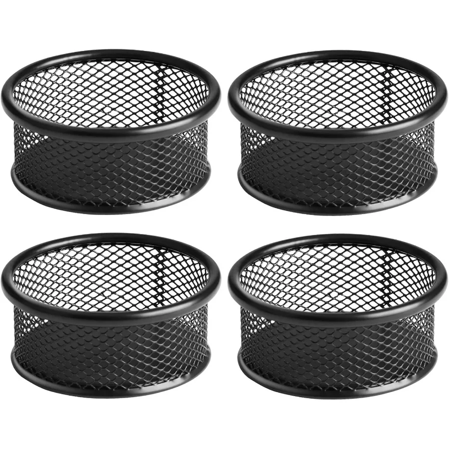 Soporte de Clip de papel para escritorio, soporte de Clip de papel de malla para carpeta de escritorio, cuencos de malla de alambre, dispensador de Clip de papel, organizar