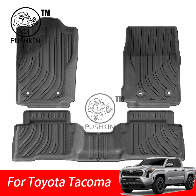 

For Toyota Tacoma 2024 2025 Car Floor Mats Cargo Liner Trunk Pad TPE 3D Foot Mat Waterproof Odorless Tray Set Accessories