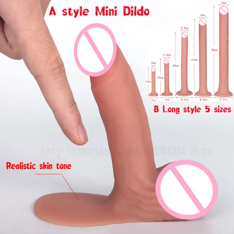 Super Soft Dildo Small Dick Mini Cute Fake Penis Lesbian Masturbator Dildo SexToy For Women Beginner Long Vagina Plug Fake Penis