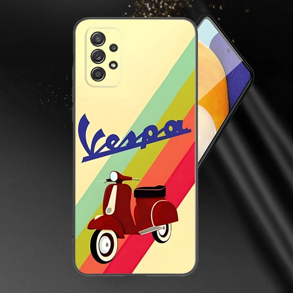 V-VespaS Scooter Phone Case For Samsung Galaxy A13,A21s,A22,A31,A32,A52,A53,A71,A80,A91 Soft Black Phone Cover image 3