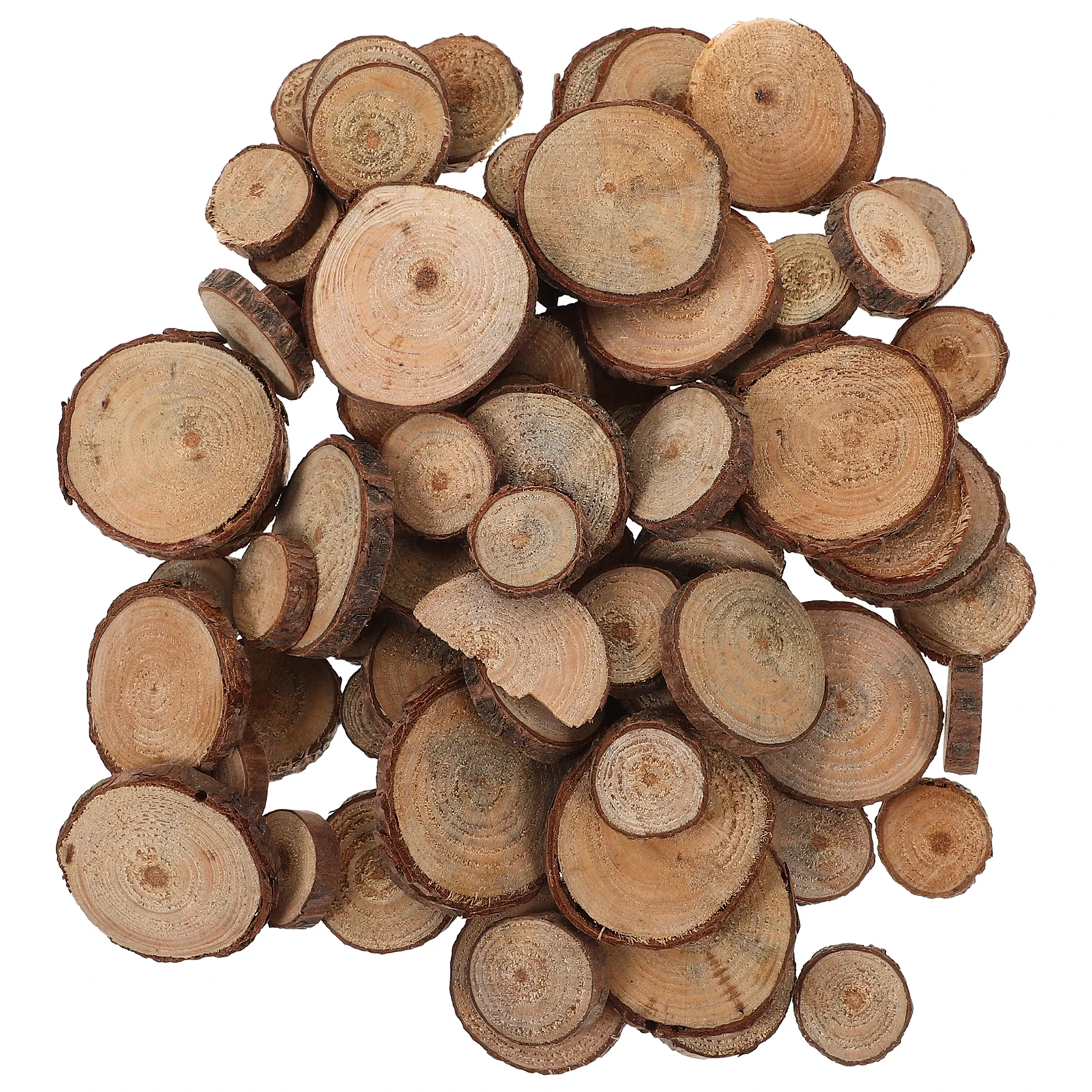 

100pcs Round Piece Prop Natural Unfinished Wood Slices Creative Craft Decor Wedding Photography Props Wood Chips Party