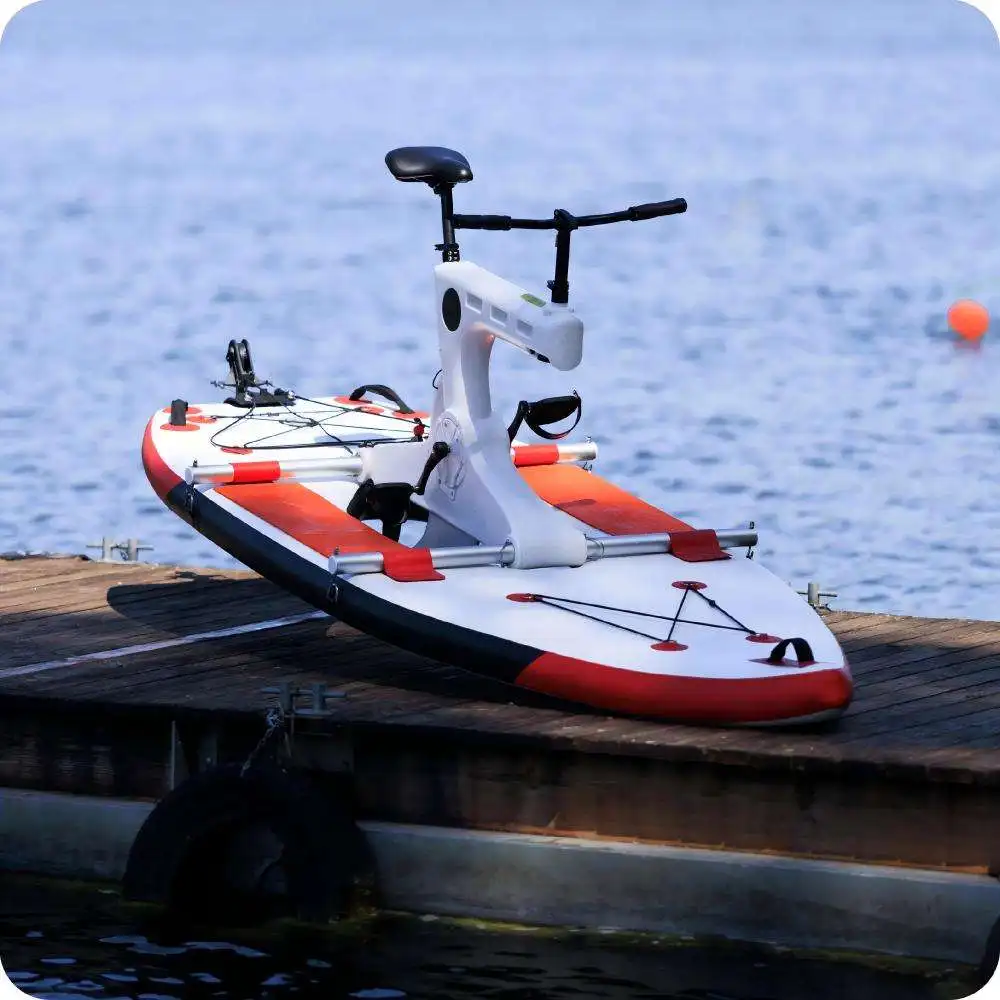 Outdoor Inflatable Eco Portable Pedal Water Bicycle Single Person Durable Water Bike Inflatable Board Aqua Bike for Rentalpromot