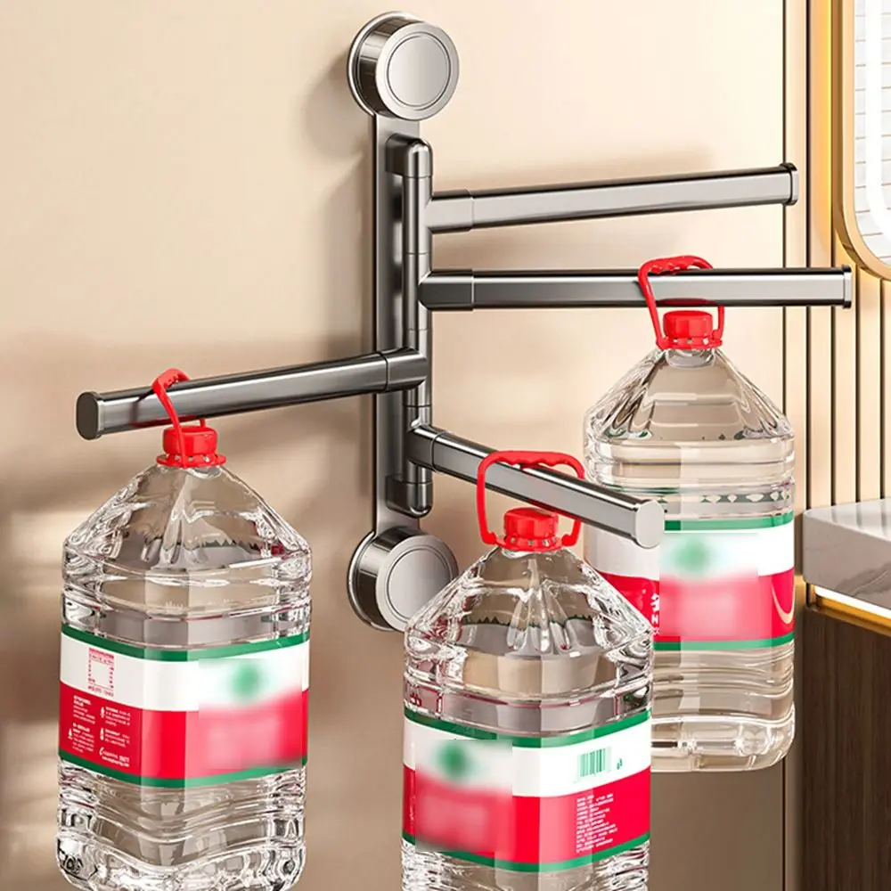 

Rotating Suction Cup Towel Rack Wall-mounted Drain Swivel Towel Bar Easy To Install Space Saving Hanging Towel Holder Shower