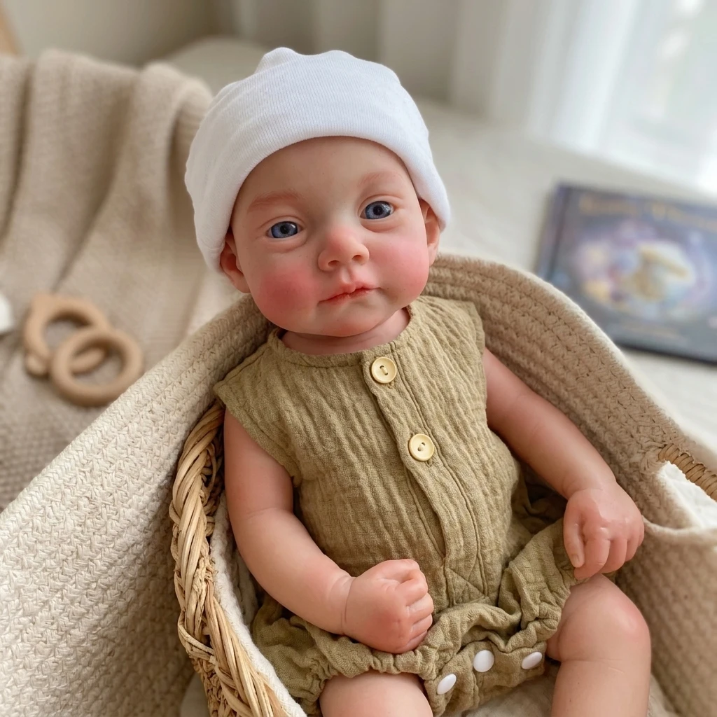 18 Inch Handmade Silicone Reborn Baby Doll, Cute Realistic Reborn Doll Birthday Gift for Kids