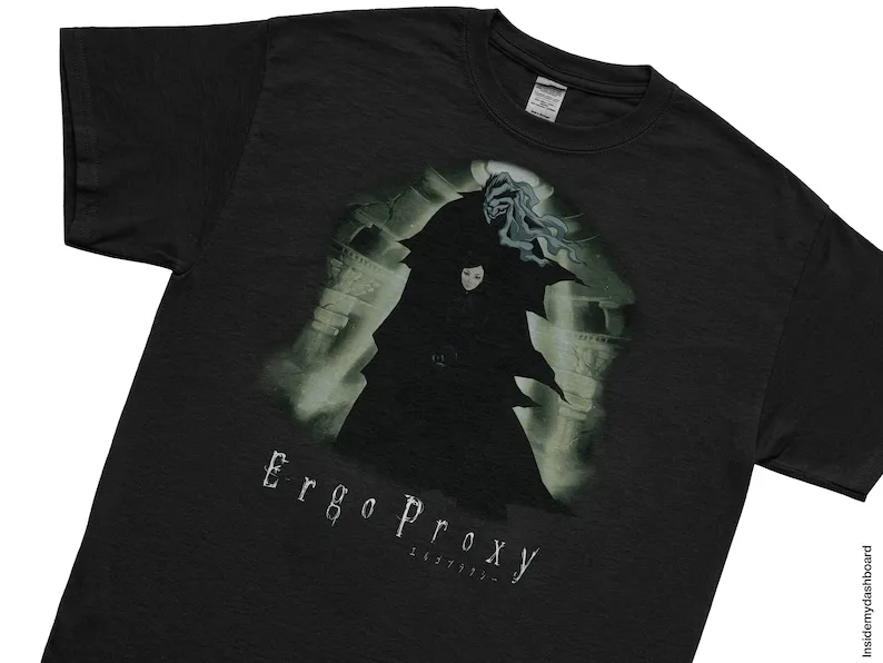 Ergo Proxy Proxy Logo T-Shirt, Japanese Sci-Fi Anime, ReL Mayer, Proxy Vincent Law Tee